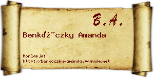 Benkóczky Amanda névjegykártya